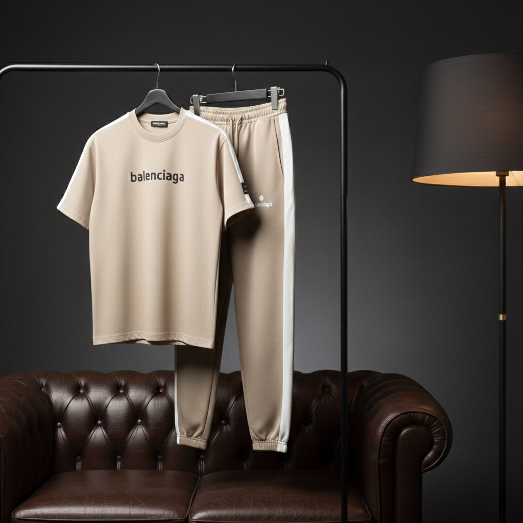 ست تیشرت و شلوار مردانه بنگال کش Balenciaga-کرم