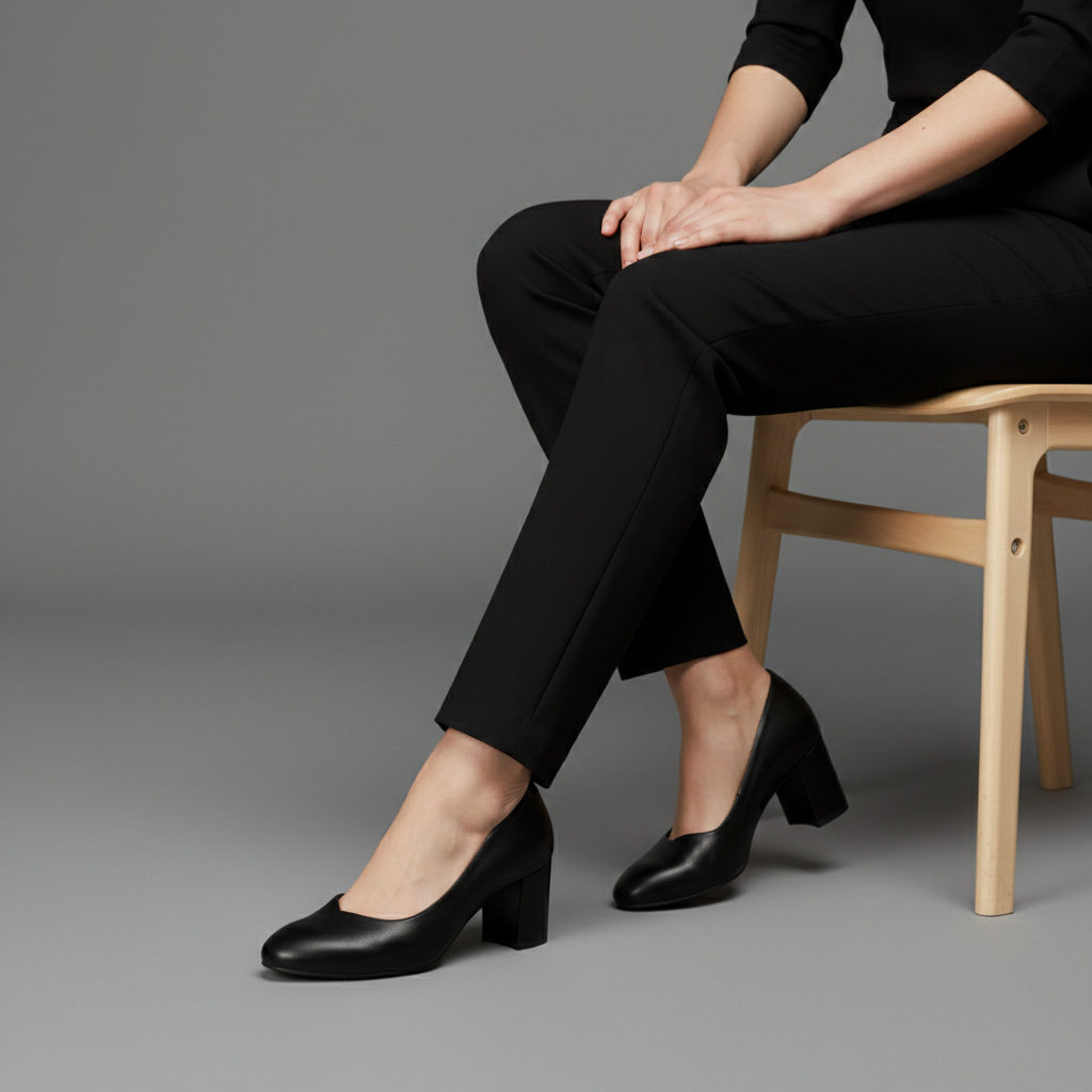 کفش مجلسی زنانه پاشنه 7 سانتی مدل روژان-مشکی