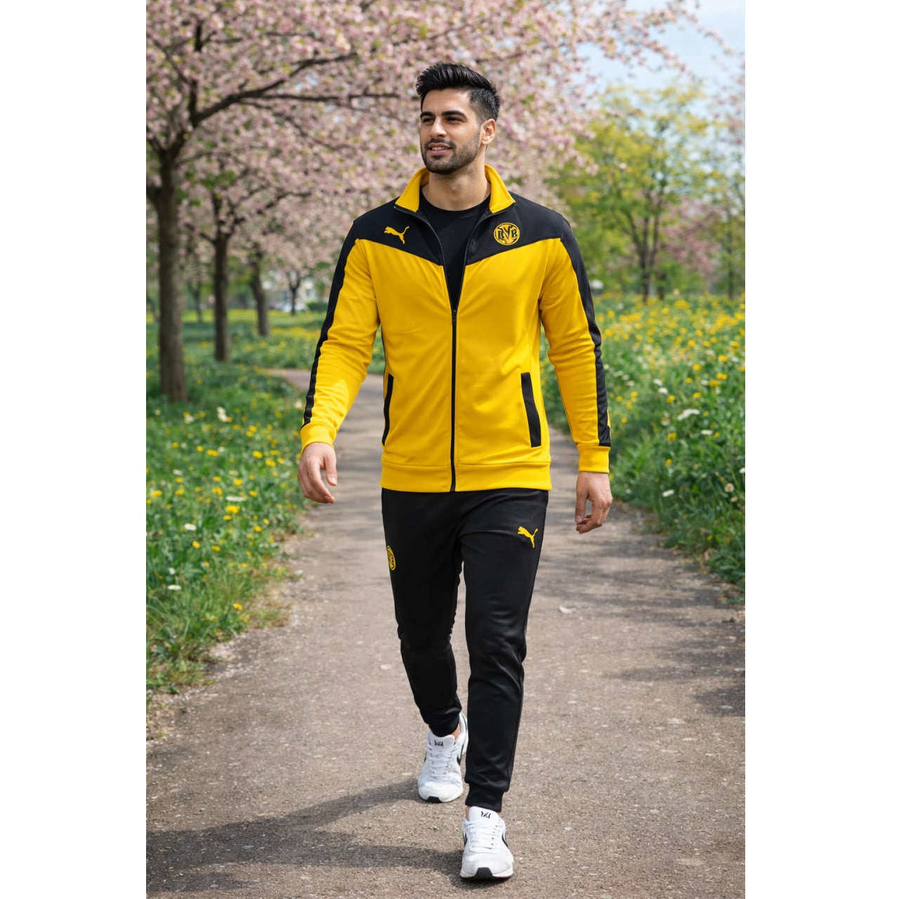 ست راحتی مردانه سوییشرت شلوار دورتموند مدل BVB09